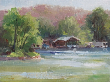 Rushing Water Barton Creek by artist Nancy Grobe